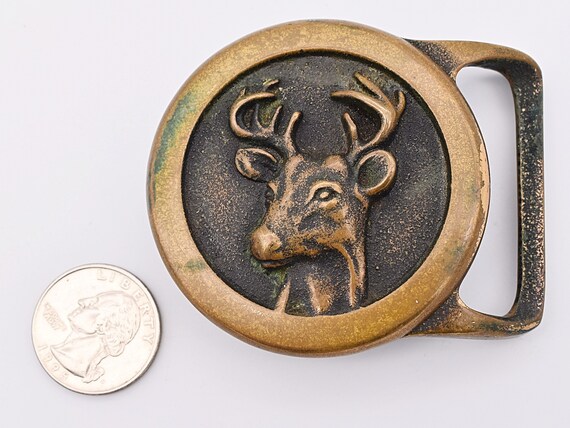 Tech Ether Guild Deer Buck Solid Brass Vintage Be… - image 3