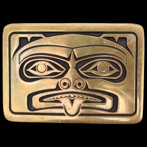 Solid Bras Totem Art Raoul 1990s Vintage Belt Buckle
