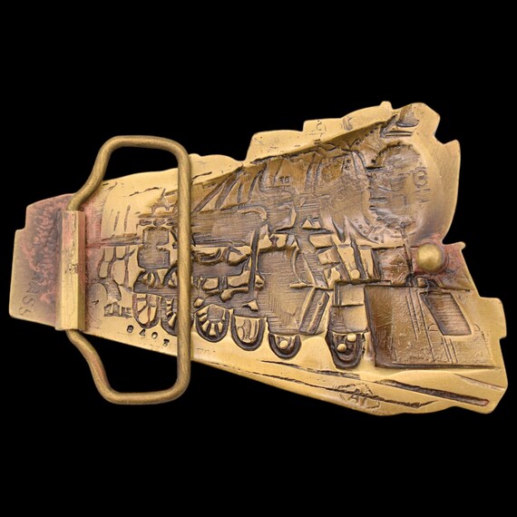 Solid Brass Steam Engine Coal Train American West… - image 2