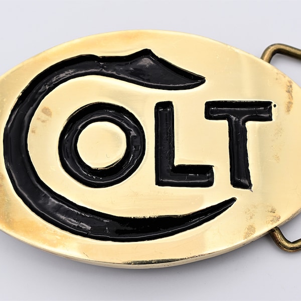 Colt Firearms Solid Brass Vintage Belt Buckle