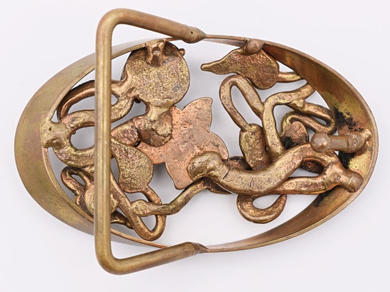 Solid Brass Flower Leaf Vines Abstract Minimalist… - image 2