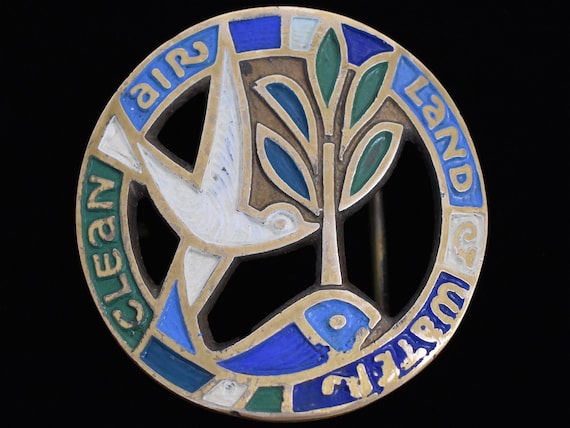 Vintage 60s Terra Sancta Guild Enamel Leather Belt 1970 terra sancta guild - Gem main image 2