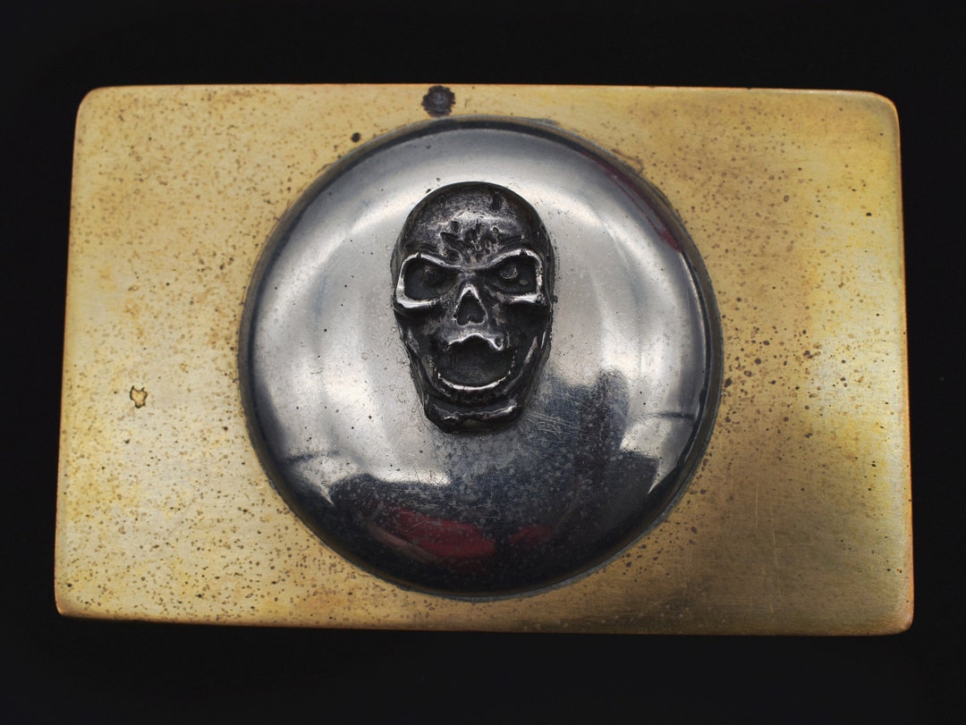 Solid Brass Skull Handmade Original Vintage Belt Buckle Etsy