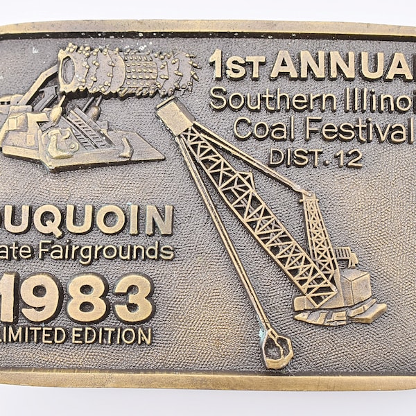 Duquoin State Fair Coal Festival Vintage Belt Buckle