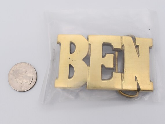 Ben Name Solid Brass Vintage Belt Buckle - image 3