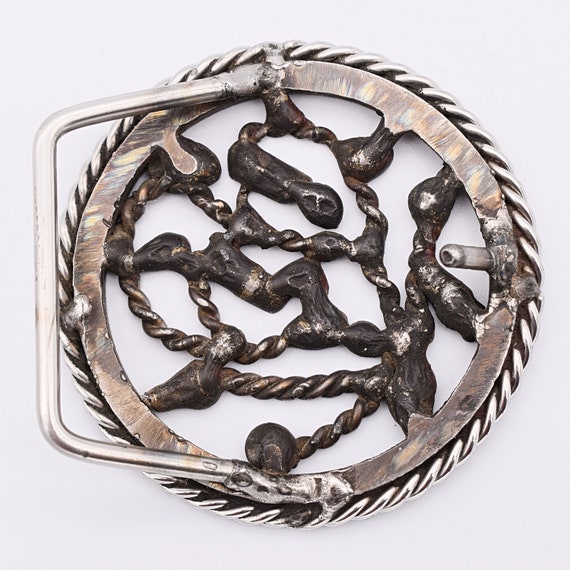 Steel Wire Abstract Handmade Vintage Belt Buckle - Etsy display picture 1