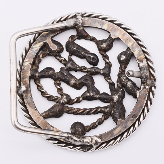 Steel Wire Abstract Handmade Vintage Belt Buckle - image 2