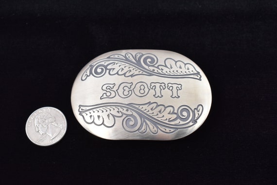 Scott Name German Silver Vintage Belt Buckle - image 3