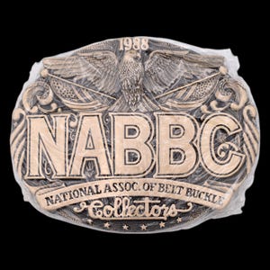 National Association of Belt Buckle Collectors NABBC 1988 Solid Brass Vintage Belt Buckle
