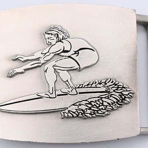 Surfing Surf Board Dude Vintage Belt Buckle