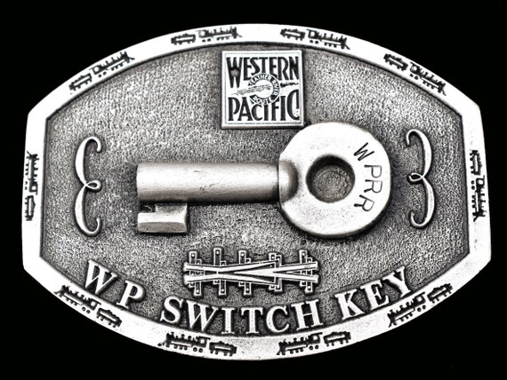 Western Pacific Trains Locomotive 1980s Vintage Belt Buckle