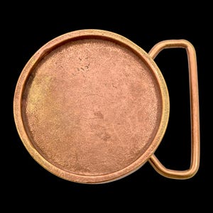 Vintage Solid Brass Round Belt Buckle‎ Western Minimalist Leather Inlay Belt Buckle Inlay Brass - Etsy main image 2