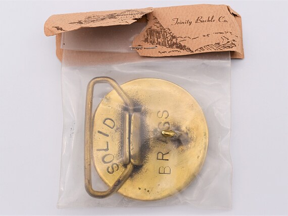 Solid Brass Abalone Arrow Trinity Buckle Co. Vint… - image 2