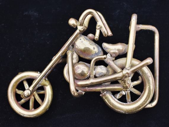 Vintage Handmade Solid Brass Chopper Motorcycle A… - image 1