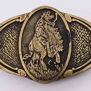 Bucking Bronco Cowboy Horse Rider Vintage Belt Buckle