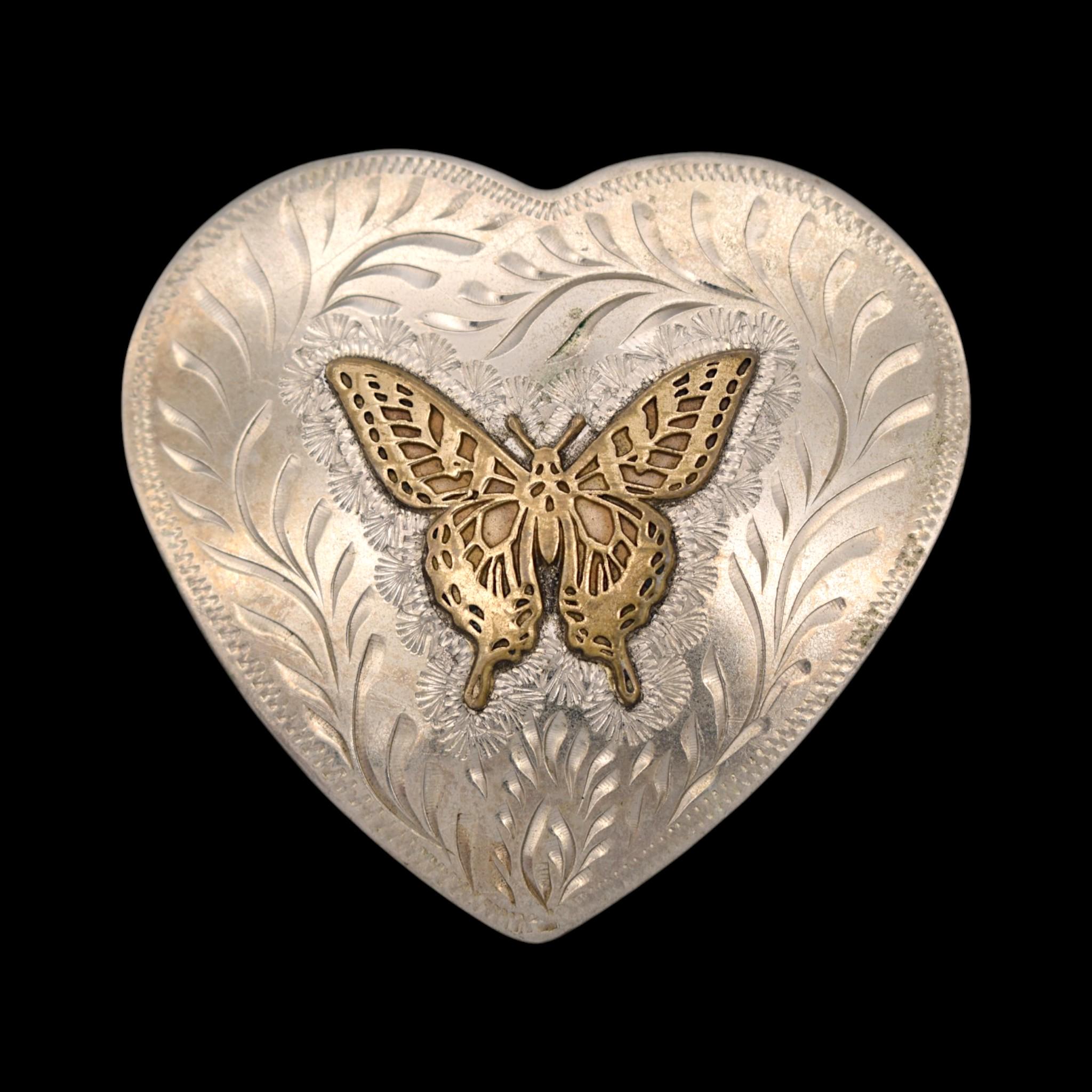 Butterfly Heart Western Paisley Engraved Cowgirl Cute Boho 