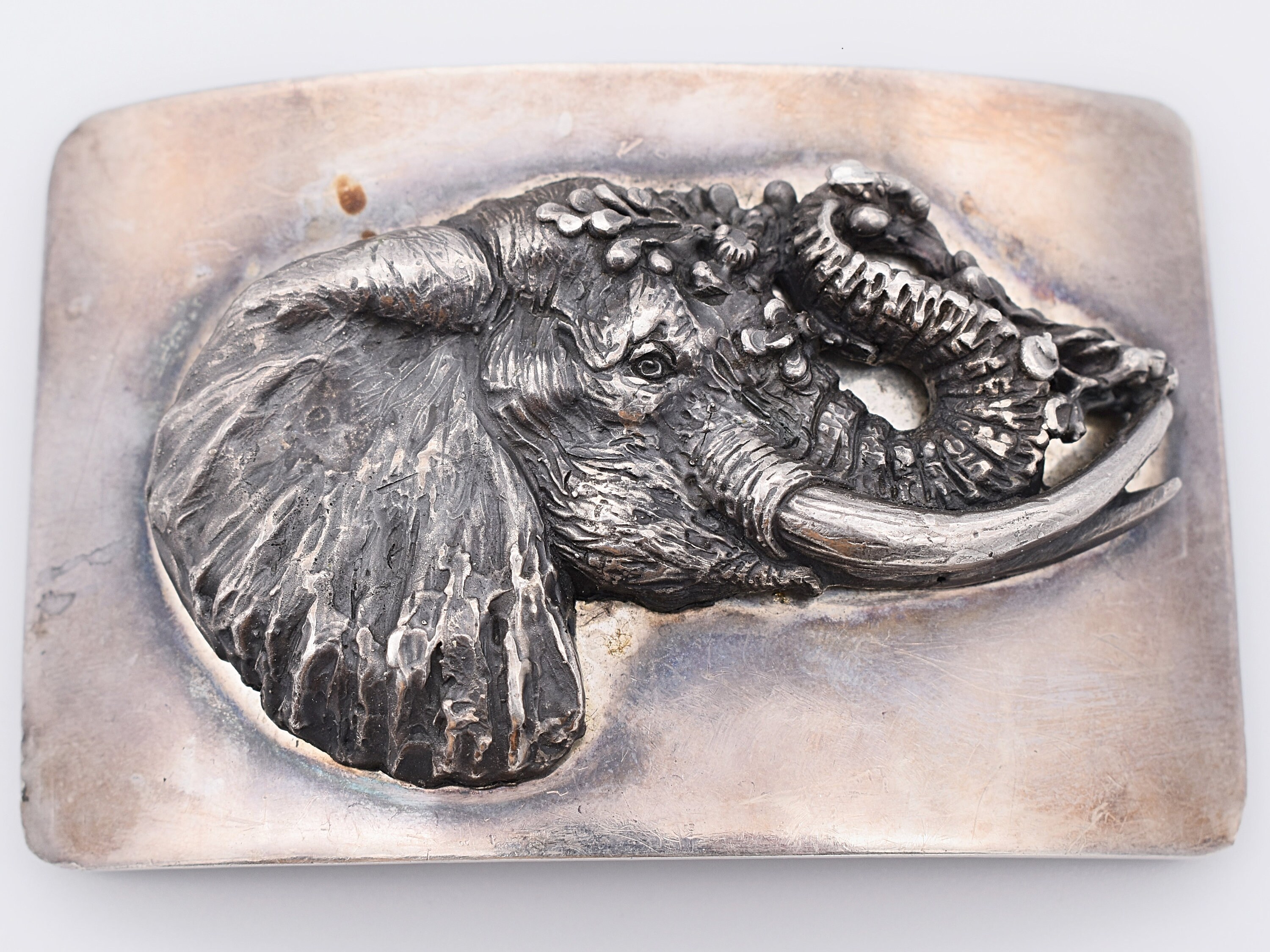 Huge Kieselstein- Cord Sterling Elephant Buckle Kieselstein-Cord Art Bronze Vintage Elephant Belt Buckle | eBay main image 2