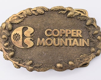 1970s Copper Mountain Colorado Ski Resort Slopes Downhill Mountain Rockies Powder Day Vintage Belt Buckle