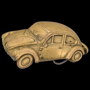 Volkswagen Bug Solid Brass 1970s Vintage Belt Buckle