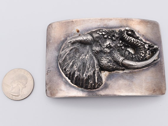 Solid Sterling Silver Elephant Watering Hole Vint… - image 7