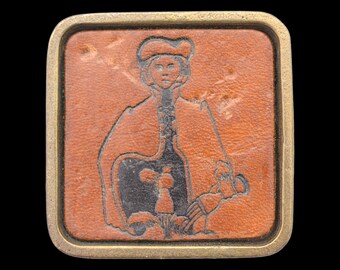 Aquarius Gold-Tone Zodiac Belt Buckle Vintage 1970s 1970s Aquarius Horoscope Solid Brass Made in USA Vintage  main image 3