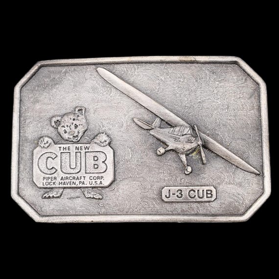 J-3 Cub Piper Aircraft Co Recreational Airplane Aircraft Pilot Vintage Belt Buckle