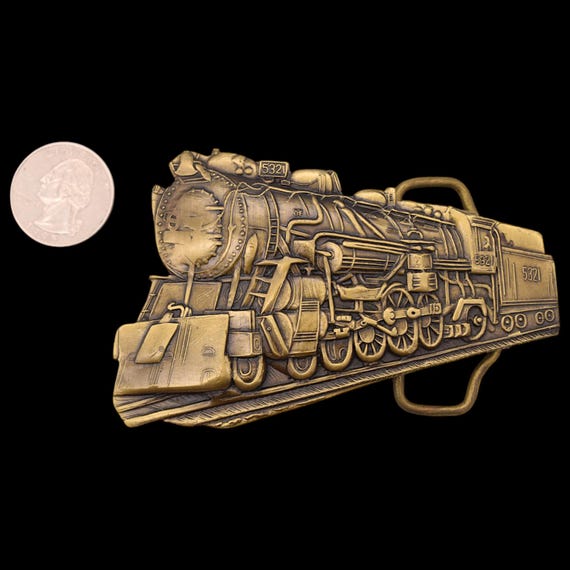 Solid Brass Steam Engine Coal Train American West… - image 3