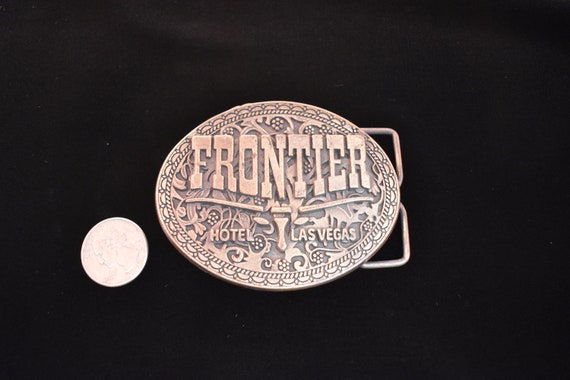Frontier Hotel Las Vegas Vintage Belt Buckle - image 3