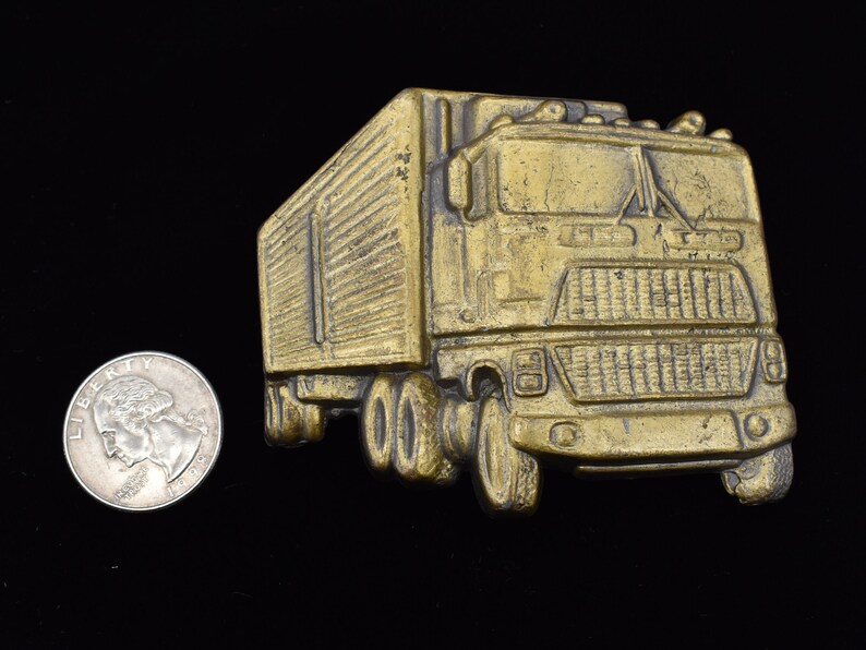 Semi Trucker Tractor Trailer Vintage Belt Buckle
