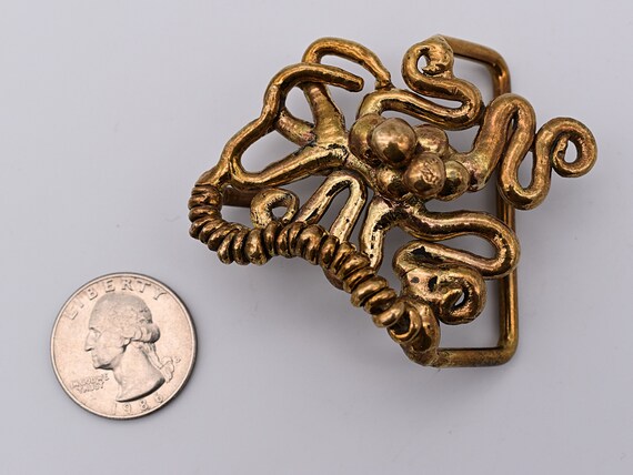 Solid Brass Abstract Octopus Arms Studio Art 70s … - image 3