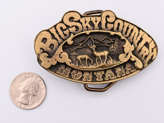 Big Sky Country Montana Vintage Belt Buckle - image 3