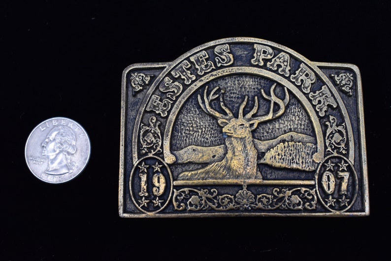 1970s Estes Park Colorado Ski Resort Slopes Downhill Mountain Rockies Powder Day Vintage Belt Buckle CDC Metalworks
