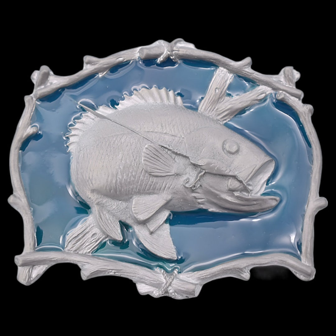 fish with lure belt buckle 2007 Salmon Head speed and fighting nature Collectors and enthusiasts of classic