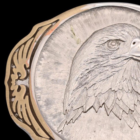 Eagle Silver Plated Solid Brass Western Vintage B… - image 3