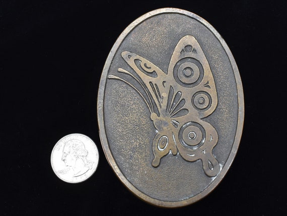 1970s Butterfly HippyVintage Belt Buckle - Adezy … - image 3