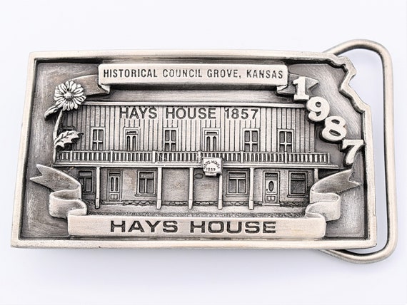 Hays House Restaurant Tavern Bar Kansas Historical Place Vintage Belt Buckle