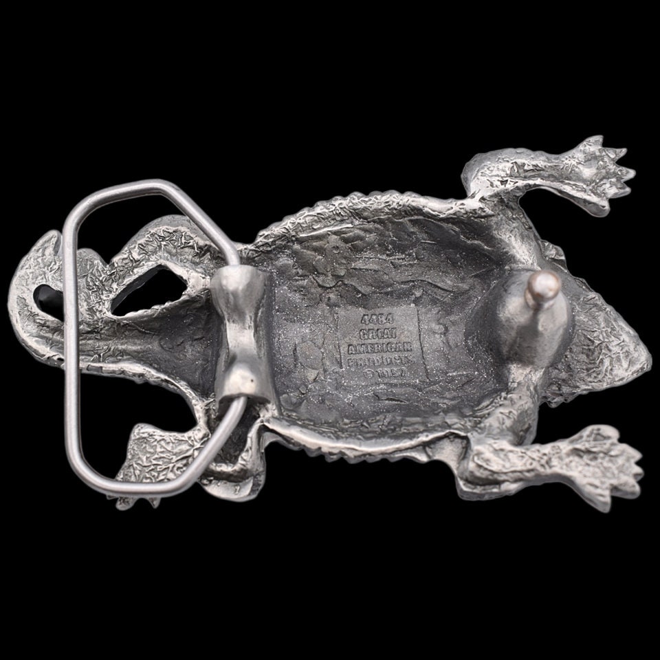 Great American Horned Toad Jeweled Pewter Belt Buckle Solid Pewter Horned Toad or Horned Lizard Belt Buckle for  main image 2