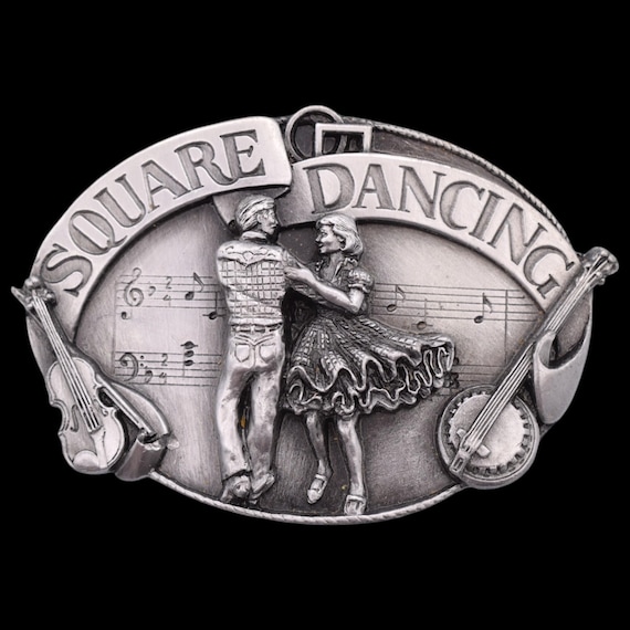 Square Dancing Country Music Vintage Belt Buckle