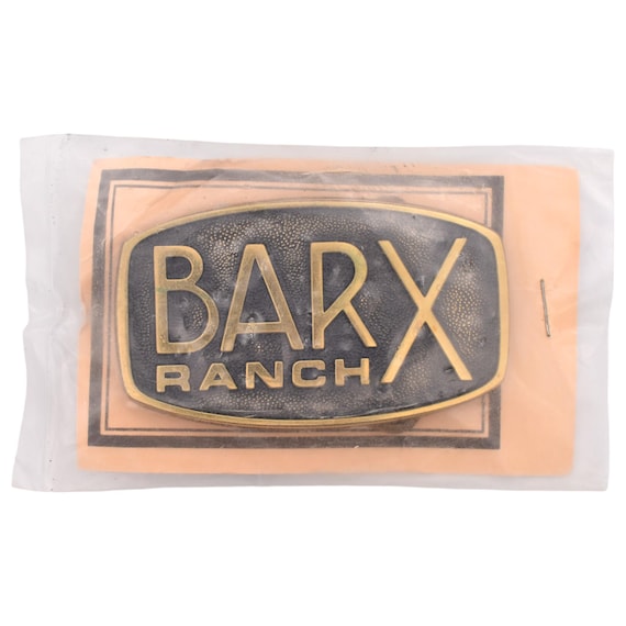 Bar X Ranch Solid Brass Vintage Belt Buckle
