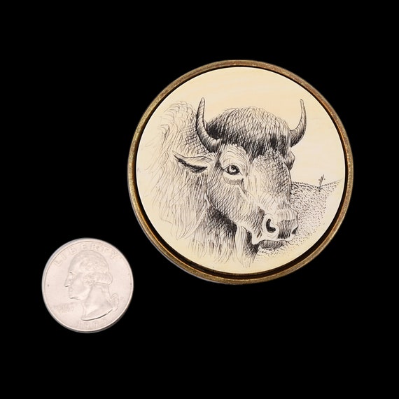 American Bison Buffalo Solid Brass 1980s Vintage … - image 3