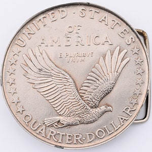 Standing Liberty Quarter Dollar Tails/Reverse Coin Vintage Belt Buckle