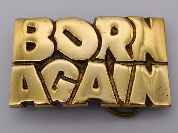 Born Again Christian Solid Brass 1970s Vintage Be… - image 1