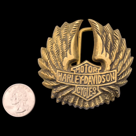 Harley Davidson Winged Shield Solid Brass BBB Bar… - image 3