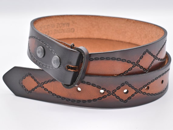 Vintage Genuine Leather Handmade Two-Tone 1.5 Inc… - image 2