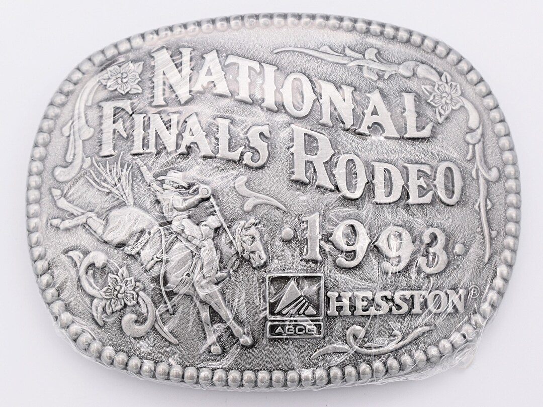 Boucle de ceinture de rodéo Hesston 1987 Cowboy au