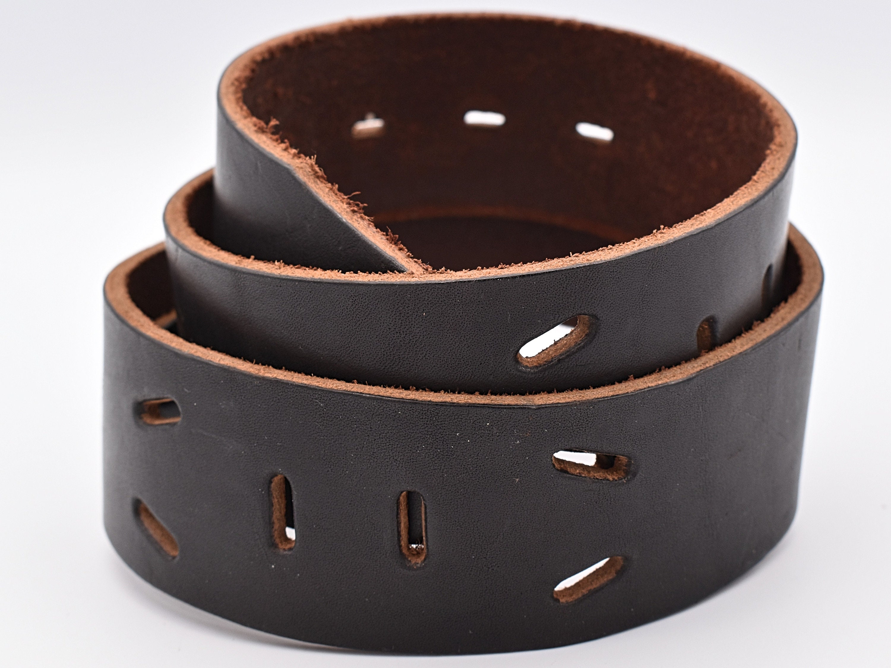 Vintage Leather Belt Size 30 ~ Boho Hippie Hole Cutout