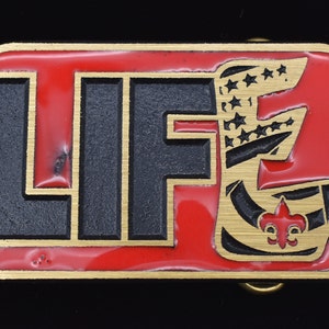 BSA Boy Scouts of America Life Scout Solid Brass Vintage Belt Buckle