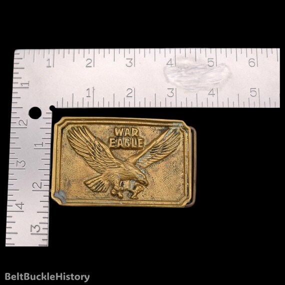War Eagle US Army Solid Brass 1970s Vintage Belt Buckle View 6