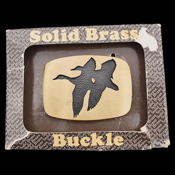 Solid Brass Ducks Vintage Belt Buckle by BTS [1978]