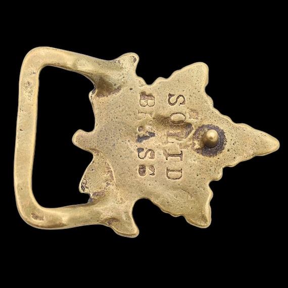 Solid Brass Maple Leaf 1970s Trinity Vintage Belt… - image 2